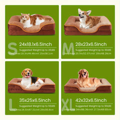 4 Luxurious Orthopedic Dog Bed in Various Sizes，Suitable for small to large dogs - Large Washable Sofa Bed，Supportive sponge、Removable and washable lid、Lining and Non-Slip Base