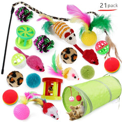 Cat Toy Set Pet Cat Toy Set Cat Tunnel Teaser Wand Bell Cat Tunnel Supplies In Stock
