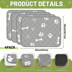 Washable Dog Pee Pad，Reusable Puppy Mat，Super absorbent puppy pad，1/2/4 Pack of Puppy Potty Pads，Bottom Waterproof，For pet training、Break into the tomb and lose control