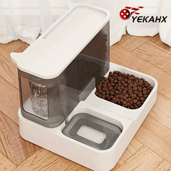 1Pieces 2Combination1 Automatic Cat Water Fountain and Food Dispenser Set - Removable、Washable、No Charging Required、Automatic feeding，Suitable for indoor cats