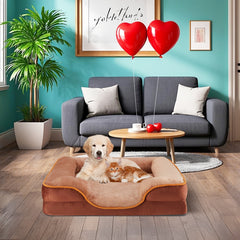 4 Luxurious Orthopedic Dog Bed in Various Sizes，Suitable for small to large dogs - Large Washable Sofa Bed，Supportive sponge、Removable and washable lid、Lining and Non-Slip Base