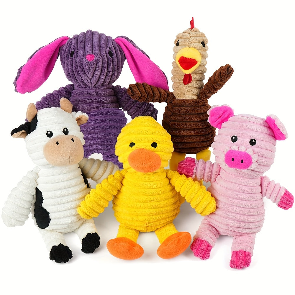 Dog Toy，5Set，Plush Sound-Making Puppy Toy，Animal Pet Toy Set Suitable for Small, Medium, and Large Dogs，Puppy Chew Toy，Cute Dog Gift Toy