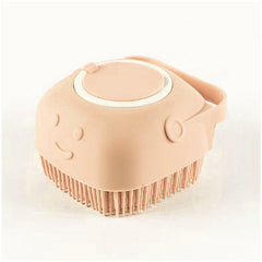 Dog Bath Brush with Shampoo Storage，Cat scrubber for bathing，Soft Silicone Bristles with Soap and Shampoo Dispenser，Suitable for long and short-haired dogs and cats showering