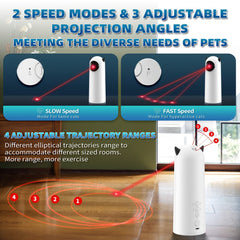 Automatic Laser Cat Toy, Auto-rotating Infrared Light, Multi-level Adjustment, Fast and Slow Mode, Battery Not Included