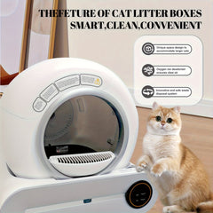 Large Capacity70Automatic Cleaning Cat Litter Box，Belt App Control function、Deodorization and Safety Protection，Suitable for various types of cats