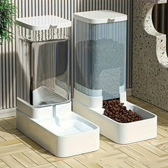 1Set of Molecular Love Gravity Pet Feeder and Water Dispenser Kit，Automatic Feeding and Watering System，Suitable for Dogs，Large Capacity，No Battery Required，Perfect for dogs and cats