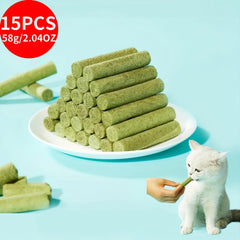 15PCS Freeze-Dried Cat Grass for Cats to Chew on