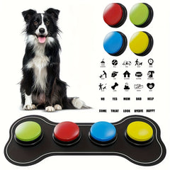 Dog Talking Button - 6-Command Training Device with Color-Coded Buttons for Sit, Stay, Come, No, Mom, Treats - Battery-Powered (Up to 36V) Pet Communication Aid for Puppies & Dogs, Pet Buttons Communication, Userfriendly Design, Durable Plastic Casing