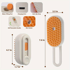 4 Combination 1 Cat Steam Brush，For Shedding，Rechargeable Cat Brush，With steam，Electrostatic Steam Pet Brush，Massage，Cleaning，Shedding and combing！