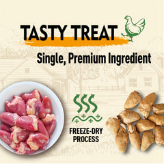 Freeze-Dried Chicken Heart Cat and Dog Snacks，Single ingredient - Very suitable for training，Top hat or snack（Chicken hearts），High protein content，Grain-Free，Gluten Free