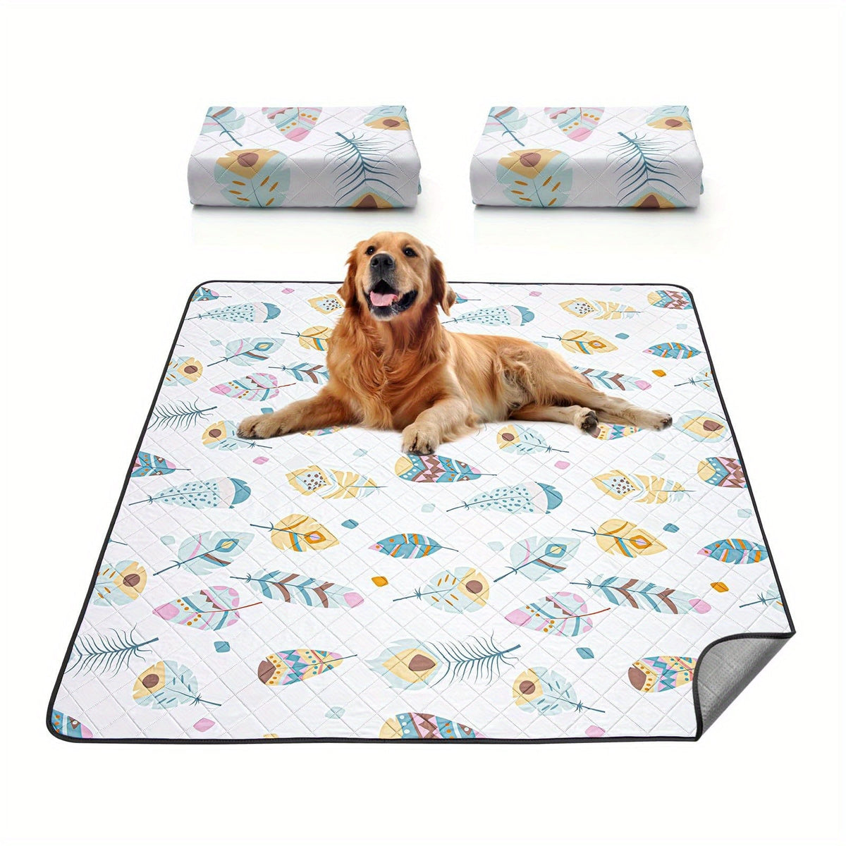 Washable Dog Pee Pads，2 Super Absorbent and Leak-Proof Nursing Pads，Non-Slip Reusable Puppy Mat，Waterproof Puppy Training Mat，for cage，Cage，Home，Bed，Dog Supplies（White）