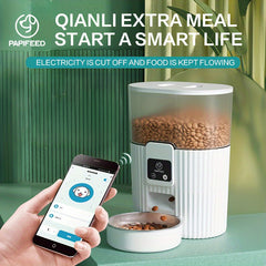 Wi-Fi Remote Automatic Pet Feeder - PAPIFEED Intelligent Cat and Dog Food Dispenser with Scheduled Feeding
