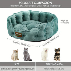 ClevaHome Cat and Dog Bed，Suitable for weight not exceeding 15 Small Pets，Round Cat Bed，Suitable for indoor cats，Machine Washable Comfortable Pet Bed，Suitable for puppies and kittens，Bottom Non-Slip