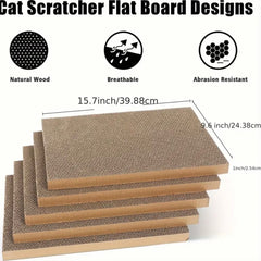 Cardboard Cat Scratch Board with Box，5A Large Reversible Cat Scratching Board，Indoor Cat Scratching Board Sofa for Cats to Rest and Play