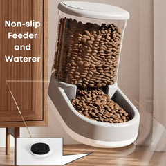 2Set8Large Automatic Dog Food Feeder and Water Dispenser，Plastic Gravity Dog Food and Water Dispenser for Large Medium Small Pets
