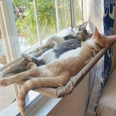 OPETEE Super Soft Cat Window Hanging Bed - Comfortable Cloud-Shaped Perch，With Safety Suction Cup Attachment，Space-saving Design，Enhance Indoor Cat's Vision - Durable Polyester Fiber Material，Comfortable Cushion，Cat Hammock Made of Soft Fabric