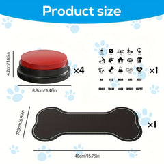 Dog Talking Button - 6-Command Training Device with Color-Coded Buttons for Sit, Stay, Come, No, Mom, Treats - Battery-Powered (Up to 36V) Pet Communication Aid for Puppies & Dogs, Pet Buttons Communication, Userfriendly Design, Durable Plastic Casing