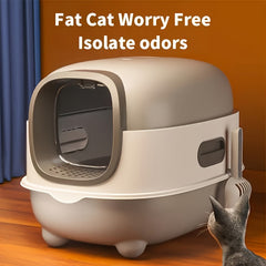 [Odor-Control Cat Litter Box] Odor-Control Extra-Large Cat Litter Box with Durable Scoop | Easy Maintenance, Rectangular Design, Perfect for Indoor Cats
