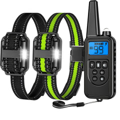 1/2pcs 3000Ft Dog Training Collar With Remote, Adjustable Nylon Strap, Dog Shock Collar With Beep, Vibration, Shock, Light, Electric Dog Collar Set For Small Medium Large Dogs (5-150lbs)