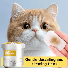 200Pet Eye Wipes - Cat Cleaning Supplies：Remove tear stains，Durable Polyester Material，Suitable for cats and dogs