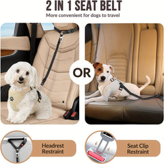 Pet Car Mount 2-in-1 Leash Safety Belt