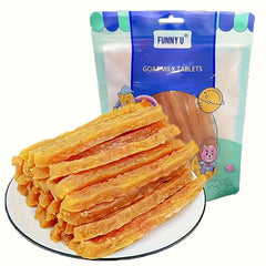 100g/300g Soft and Tender Chicken/Duck Jerky Strips - High Protein，Easy to Digest，Healthy Training Snacks，Suitable for Small Size、Medium and Large Dogs - Convenient Bagged，A perfect reward for your furry friend