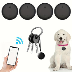 4 Pieces，Mini GPS Tracking device - Real-Time Positioning，Anti-Lost Tracker，Wireless Key Finder，Compatible Only iOS，Long-lasting battery life，Easy to Use，Very suitable for dogs、Cats and pets of various sizes，Car、Wallet、Bag、Key、Luggage and such