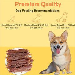 14.11oz/ 400g Mixed Flavor Series, Chicken Jerkey, Chicken Jerkey, Duck Milk Jerkey, Duck Jerkey, Easily Digestible, Dog Chews Long Lasting, And High Protein, Low Fat, Perfect Training Reward Snack For Small, Medium and Large Dogs