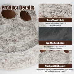 Cute Bear Paw Shaped Dog Bed and Cat Bed，Calming Donut Dog Bed，Warm, comfortable, and soft dog round bed，stuffed Dog and Cat Mattress Bed。Give your child a warm and comfortable mattress！