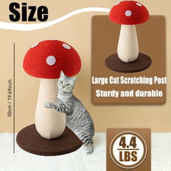 Extra Large Vertical Sisal Mushroom-Shaped Cat Scratcher，Cat Scratching Post，Cat Scratch Board，Indoor Cat Interactive Cute Mushroom Cat Scratching Post