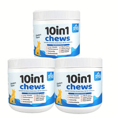 3 Packs (3*300g/10.6oz) Aonai Brands Advanced Ultimate 10-in-1 Canine Soft Chews - Supports Liver, Skin, Gut, Immunity, Heart, Antioxidant, Performance, Joint Health, And Overall Wellness With Delicious Chicken Flavor