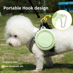 1pc Portable Dog & Cat Travel Bowl - Collapsible Durable PET Water Dish with Handle, No-Spill Design for On-the-Go Pets, Multiple Colors (Yellow/Blue/Pink/Green/Purple), Water Bowl for Dogs, Secure Latch Feature, Leakproof Construction