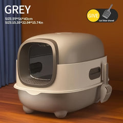 [Odor-Control Cat Litter Box] Odor-Control Extra-Large Cat Litter Box with Durable Scoop | Easy Maintenance, Rectangular Design, Perfect for Indoor Cats