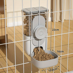 29Ounce Small Pet Cage Hanging Automatic Feeder，Feeding products for puppies, cats, and rabbits，No Battery Required