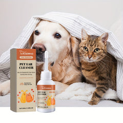 Pet Ear Drops，Removes Dirt and Ear Wax，Ear Care Drops for Dogs and Cats，Gentle Ear Cleaning Solution and Tartar Removal Solution，Safe Ear Cleansing Drops Suitable for Cats and Dogs
