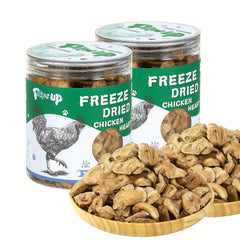 PAWUP Freeze-dried Chicken Heart Pet Snacks，High Protein Freeze-Dried Pet Food，Suitable for dogs and cats，Fresh Ingredients，No rawhide，Gluten-Free and Grain-Free，2Packaging（2 X 90Gram/3.2Ounce）