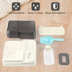 1Pieces 2Combination1 Automatic Cat Water Fountain and Food Dispenser Set - Removable、Washable、No Charging Required、Automatic feeding，Suitable for indoor cats