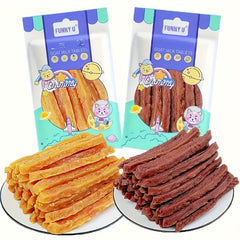 100g/300g Soft and Tender Chicken/Duck Jerky Strips - High Protein，Easy to Digest，Healthy Training Snacks，Suitable for Small Size、Medium and Large Dogs - Convenient Bagged，A perfect reward for your furry friend