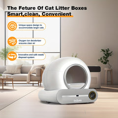 DOYOMI Self Cleaning Cat Litter Box, Automatic Cat Litter Box With Tofu Litter, Mat & Liners/APP Control, 17.17gal+2.38gal Large Capacity, Suitable For Multiple Cats Christma Gift For Cats