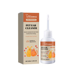Pet Ear Drops Clean Ears，Remove Dirt and Earwax，Eliminate Odor，Mild Pet Ear Lotion，Suitable for dogs and cats，50Ml/1.69Fluid Ounce
