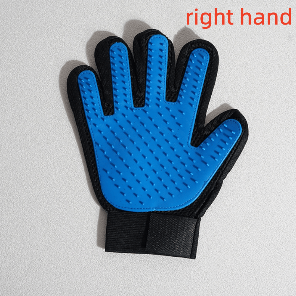 Ergonomic Pet Grooming Gloves，Nylon and rubber bristles - Dual-Action Hair Removal Comb & Massager for cats and dogs，Gentle Bathing，Control hair loss，Blue&Black，Dog Grooming Supplies，Texture Design，Durable Construction