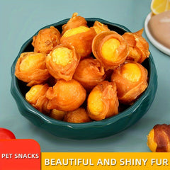 5×200Gram/35.25Ounce Dog and Cat Pet Snacks Chicken and Duck Meat Combo Egg Yolk Beauty Hair Shiny Hair Nutrition Remove Tear Stains Dog Food Partner