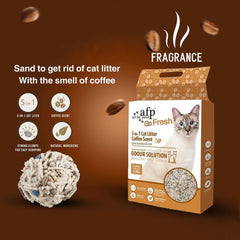 All For Paws 5 in 1 Mixed Cat Litter Coffee Scent With 24/7 Odor Control 5.76lb Dust-Free Tofu Cat Litter 2.5kg