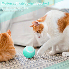 1pc Automatic Smart Cat Toy - Self-Entertainment Rolling Ball，With Teasing Stick，Jumping and Bite-Resistant Cat Ball，Suitable for kittens and cats - Outdoor Cat's Fun Exercise Toy | The Best Cat Toy for Play and Stimulation，No Battery Required