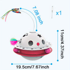 OREY 3 Combination 1 Cat toy，Smart Interactive Electronic Kitten Toy，With a Flying Butterfly，With randomly moving ambush feathers/Ball，Equipped with an upgraded imported motor，Protective Cat Safety Materials，Puzzle Cat Toy