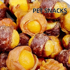 5×200Gram/35.25Ounce Dog and Cat Pet Snacks Chicken and Duck Meat Combo Egg Yolk Beauty Hair Shiny Hair Nutrition Remove Tear Stains Dog Food Partner