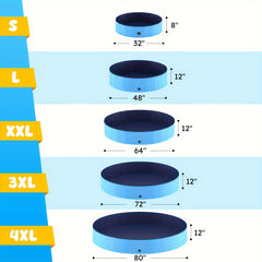 Niubya Foldable Dog Pool、Foldable Hard Plastic Dog Swimming Pool、Portable Bathtub for Pet Dogs and Cats、Indoor and Outdoor Pet Shallow Water Pool