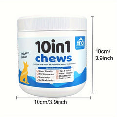 3 Packs (3*300g/10.6oz) Aonai Brands Advanced Ultimate 10-in-1 Canine Soft Chews - Supports Liver, Skin, Gut, Immunity, Heart, Antioxidant, Performance, Joint Health, And Overall Wellness With Delicious Chicken Flavor