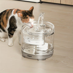 NPET WF050 1.5L Automatic USB Power Supply Cat Water Dispenser，3Layer filtration system，Ultra-quiet Pump and Transparent Design – Low Voltage（36V）Provides fresh and clean drinking water，Easy-to-clean material，Compact Pet Accessories，Reliable Pet Water Dis