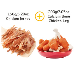 14.11oz/ 400g Mixed Flavor Series, Chicken Jerkey, Chicken Jerkey, Duck Milk Jerkey, Duck Jerkey, Easily Digestible, Dog Chews Long Lasting, And High Protein, Low Fat, Perfect Training Reward Snack For Small, Medium and Large Dogs